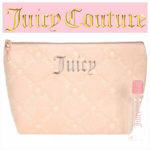 Juicy Couture Diagonal Logo Velour Cosmetic Pouch
